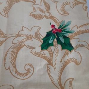 Vintage New Poinsettias Panel Curtains W/ Tiebacks Christmas, 42x84